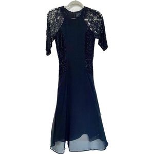 ASOS | Black Lace Pleated Fit Flare Dress Size 0   C35